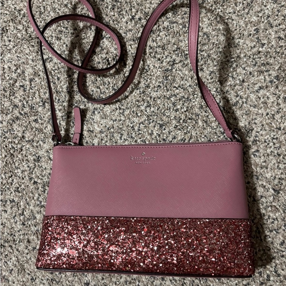 Kate Spade Rose Glitter Crossbody Bag